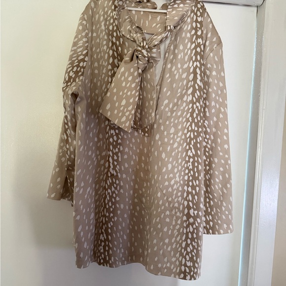 Tuckernuck Tan and Cream Blouse - Picture 2 of 3